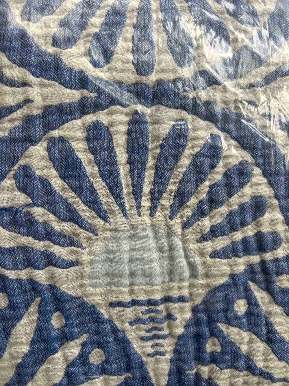 Nantucket Blue Gingko King Bedspread Woven Coastal Heritage Reversible Jacquard